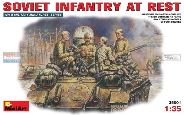 MIA35001 1:35 Miniart Figure Set - Soviet Infantry at Rest (4 figures)
