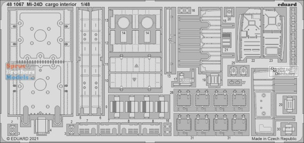 EDU481067 1:48 Eduard PE - Mi-24D Hind Cargo Interior Detail Set (EDU kit)