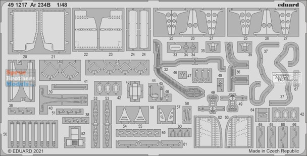 EDU491217 1:48 Eduard Color PE - Ar234B Blitz Detail Set (HAS/H2K kit)