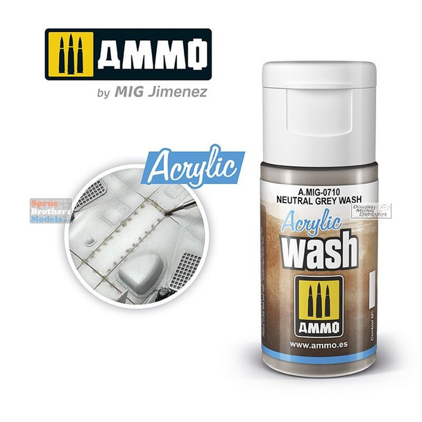 AMM0710 AMMO by Mig Acrylic Wash - Neutral Grey Wash (15ml)