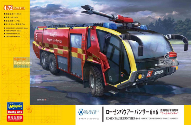 HAS52286 1:72 Hasegawa Rosenbauer Panther 6x6 Airport Crash Tender 'World Panther'