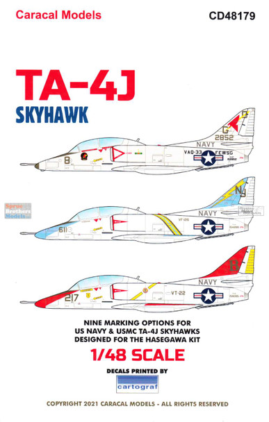 CARCD48179 1:48 Caracal Models Decals - TA-4J Skyhawk