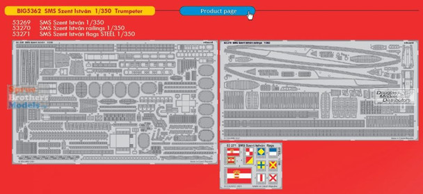 EDUBIG5362 1:350 Eduard BIG ED SMS Szent Istvan PE Super Set (TRP kit)