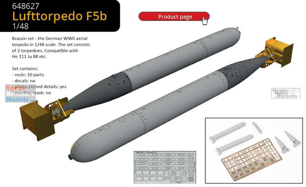 EDU648627 1:48 Eduard Brassin Lufttorpedo F5b Set