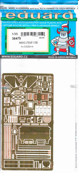 EDU36475 1:35 Eduard PE - M4A3(76)W Sherman Detail Set (ZVE kit)