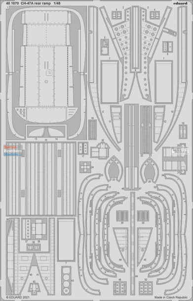 EDU481070 1:48 Eduard PE - CH-47A Chinook Rear Ramp Detail Set (HBS kit)