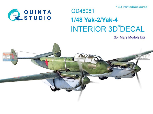 QTSQD48081 1:48 Quinta Studio Interior 3D Decal - Yak-2 Yak-4 (MAR kit)