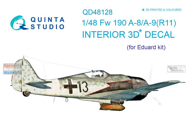 QTSQD48128 1:48 Quinta Studio Interior 3D Decal - Fw190A-8/A-9(R11) (EDU kit)