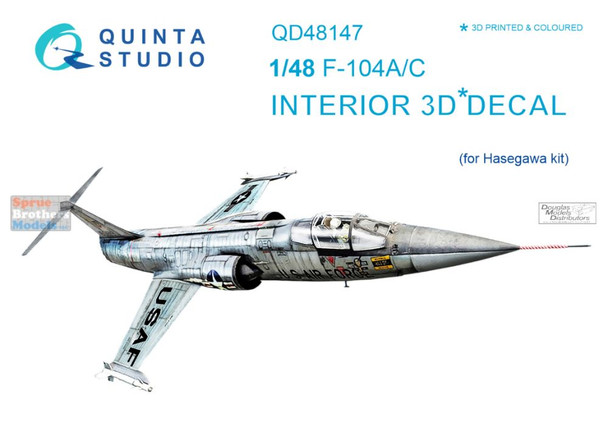 QTSQD48147 1:48 Quinta Studio Interior 3D Decal - F-104A F-104C Starfighter (HAS kit)