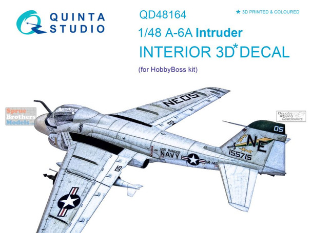 QTSQD48164 1:48 Quinta Studio Interior 3D Decal - A-6A Intruder (HBS kit)