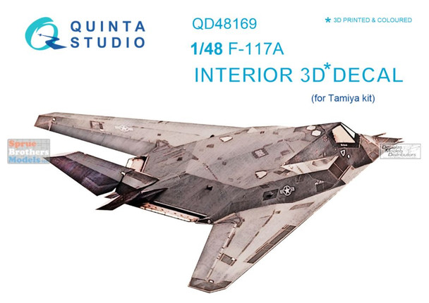 QTSQD48169 1:48 Quinta Studio Interior 3D Decal - F-117A Nighthawk (TAM kit)