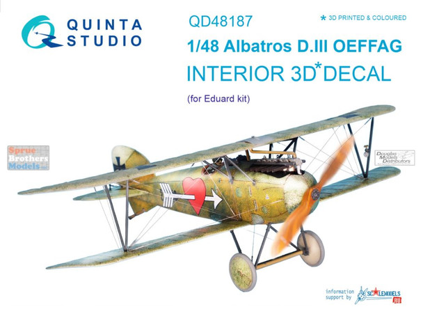QTSQD48187 1:48 Quinta Studio Interior 3D Decal - Albatros D.III OEFFAG (EDU kit)