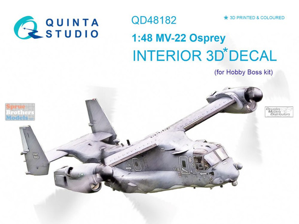 QTSQD48182 1:48 Quinta Studio Interior 3D Decal - MV-22 Osprey (HBS kit)