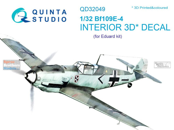 QTSQD32049 1:32 Quinta Studio Interior 3D Decal - Bf109E-4 (EDU kit)