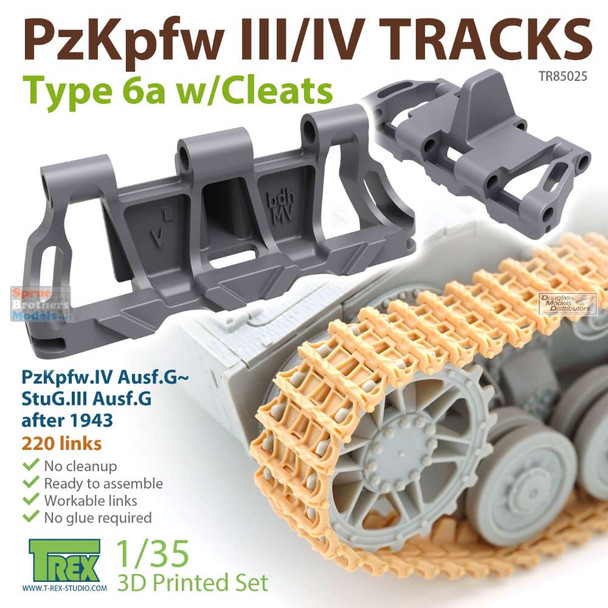 TRXTR85025 1:35 TRex - Panzer Pz.Kpfw III/IV Tracks Type 6a
