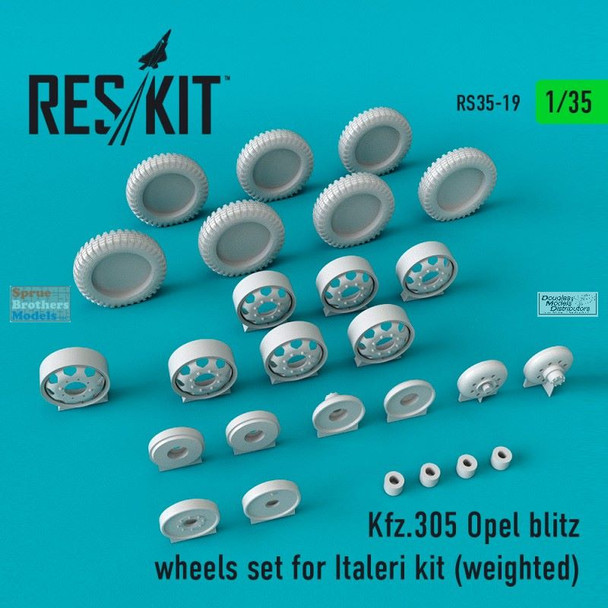 RESRS350019 1:35 ResKit Kfz.305 Opel Blitz Weighted Wheels Set (ITA kit)