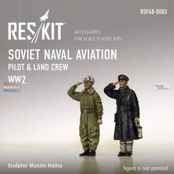 RESRSF480003F 1:48 ResKit WWII Soviet Naval Aviation Pilot & Land Crew