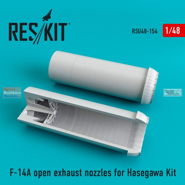 RESRSU480154U 1:48 ResKit F-14A Tomcat Open Exhaust Nozzle Set (HAS kit)