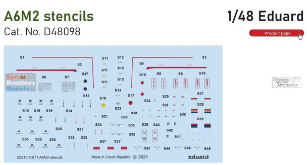 EDUD48098 1:48 Eduard Decals - A6M2 Zero Stencils