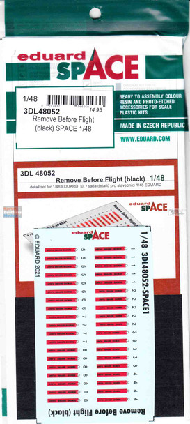 EDU3DL48052 1:48 Eduard SPACE - Remove Before Flight (black) Tags