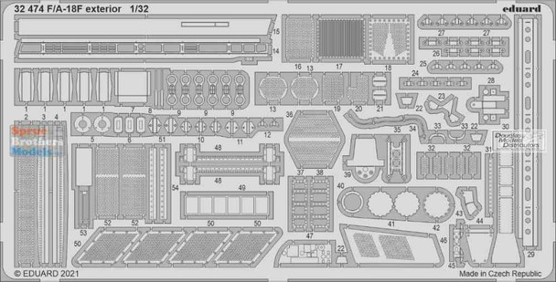 EDU32474 1:32 Eduard PE - F-18F Super Hornet Exterior Detail Set (REV kit)