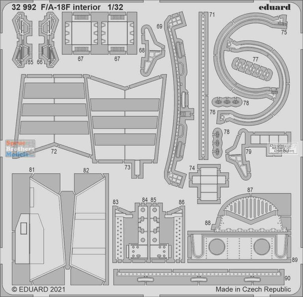 EDU32992 1:32 Eduard Color PE - F-18F Super Hornet Interior Detail Set (REV kit)