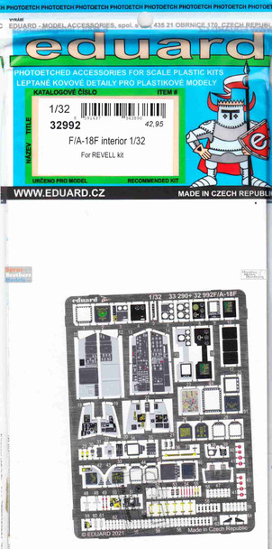 EDU32992 1:32 Eduard Color PE - F-18F Super Hornet Interior Detail Set (REV kit)