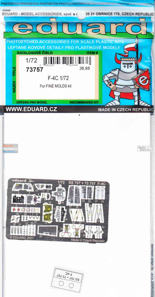 EDU73757 1:72 Eduard Color PE - F-4C Phantom II Detail Set (FNM kit)