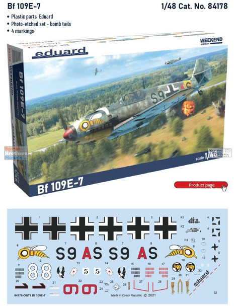 EDU84178 1:48 Eduard Weekend Edition - Bf 109E-7