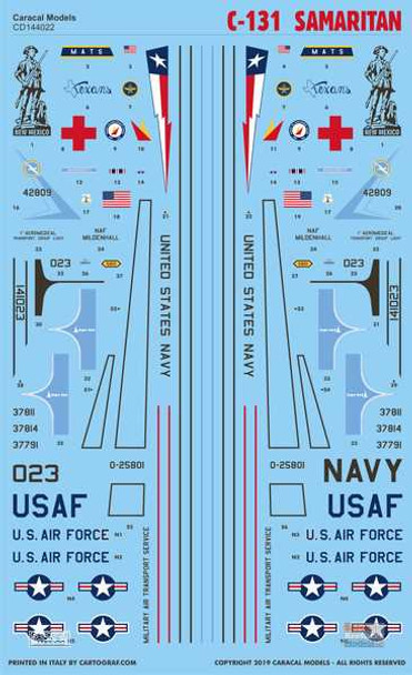 CARCD144022 1:144 Caracal Models Decals - C-131 Samaritan