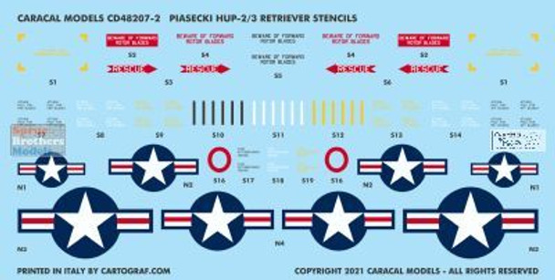 CARCD48207 1:48 Caracal Models Decals - HUP-2 Retriever