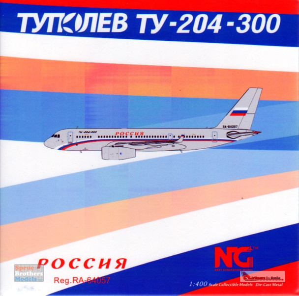 NGM41002 1:400 NG Model Russia State Transport Company Tupolev Tu-204-300 Reg #RA-64057 (pre-painted/pre-built)