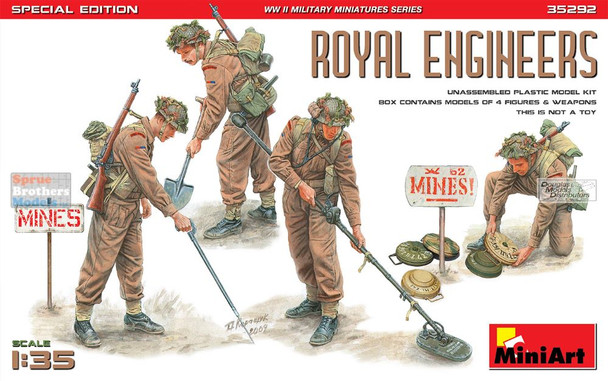 MIA35292 1:35 MiniArt World War II Royal Engineers (4 Figures)