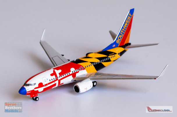 NGM77008 1:400 NG Model Southwest Airlines B737-700(W) Reg #N214WN 'Maryland One' with Blue Nose & Canyon Blue Tail (pre-painted/pre-built)