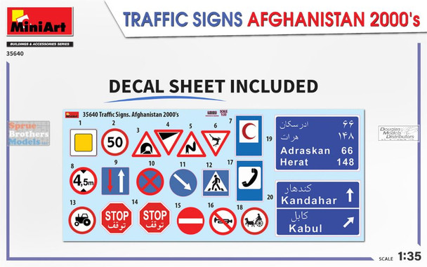 MIA35640 1:35 Miniart Traffic Signs Afghanistan 2000's