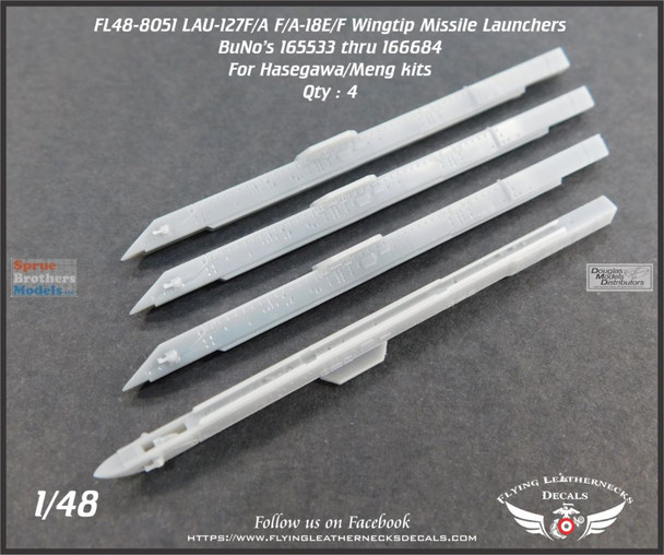 ORDFL488051 1:48 Flying Leathernecks LAU-127FA Wingtip Missile Launcher Set for F-18E F018F Super Hornet BuNo 165533-166684(MNG/HAS kit)