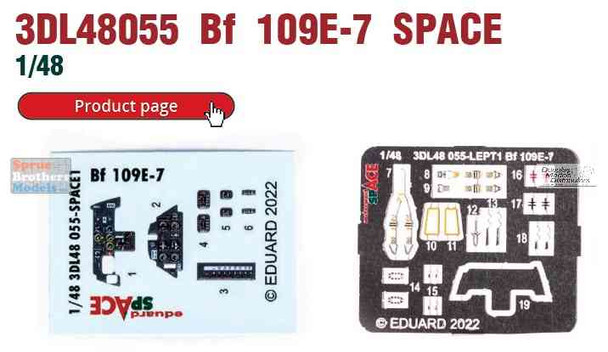 EDU3DL48055 1:48 Eduard SPACE - Bf109E-7 (EDU kit)