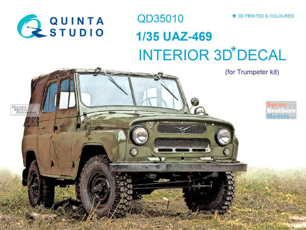 QTSQD35010 1:35 Quinta Studio Interior 3D Decal - UAZ-469 (TRP kit)