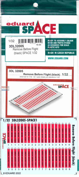 EDU3DL32005 1:32 Eduard SPACE - Remove Before Flight (black) Flags