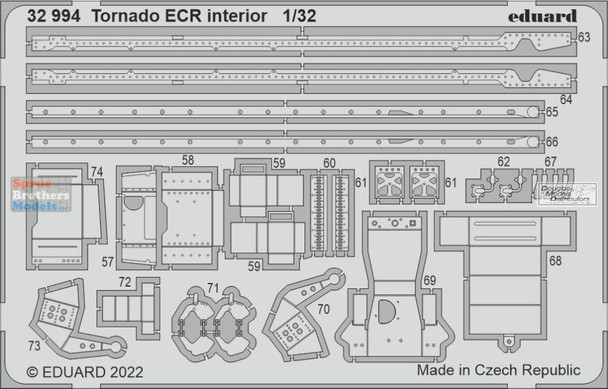 EDU32994 1:32 Eduard Color PE - Tornado ECR Interior Detail Set (ITA kit)