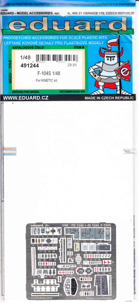EDU491244 1:48 Eduard Color PE - F-104S Starfighter Detail Set (KIN kit)