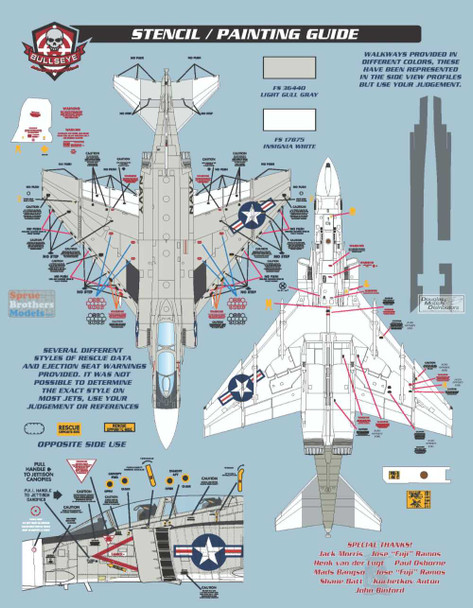 BMA48021 1:48 Bullseye Model Aviation Decals - F-4B Phantom II 'Fleet Phantoms V'