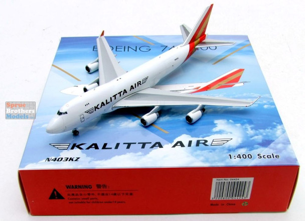 PHX04424 1:400 Phoenix Model Kalitta Air B747-400F Reg #N403KZ (pre-painted/pre-built)