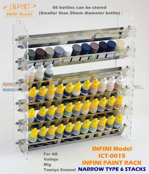 INFICT0015 Infini Model Paint Stand - Narrow Type (26mm/1.02in width) with 6 Stacks