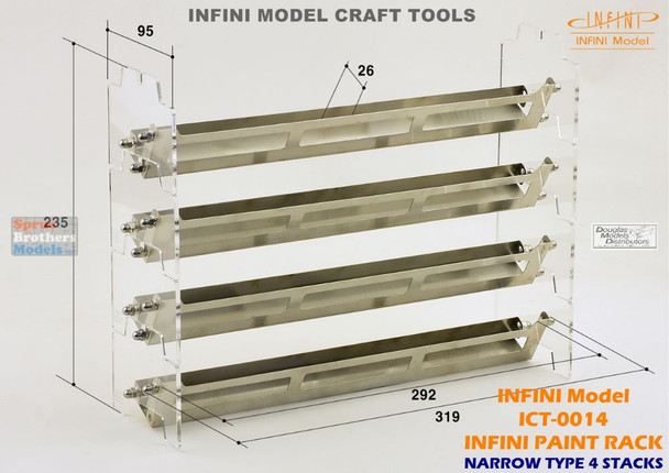 INFICT0014 Infini Model Paint Stand - Narrow Type (26mm/1.02in width) with 4 Stacks