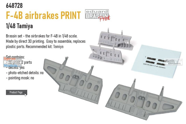 EDU648728 1:48 Eduard Brassin Print F-4B Phantom II Airbrakes (TAM kit)