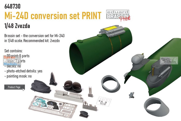 EDU648730 1:48 Eduard Brassin Print - Mi-24D Hind Conversion Set (ZVE kit)