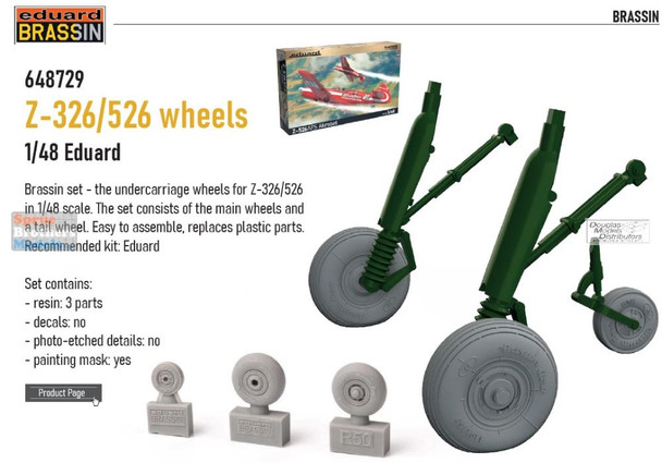 EDU648729 1:48 Eduard Brassin Z-326 Z-526 Wheels (EDU kit)
