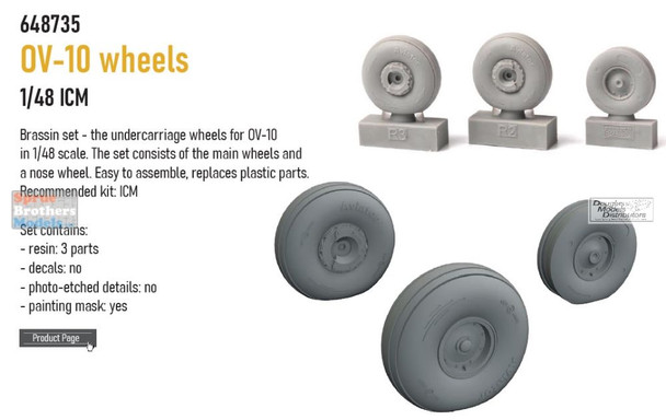 EDU648735 1:48 Eduard Brassin OV-10 Bronco Wheels (ICM kit)