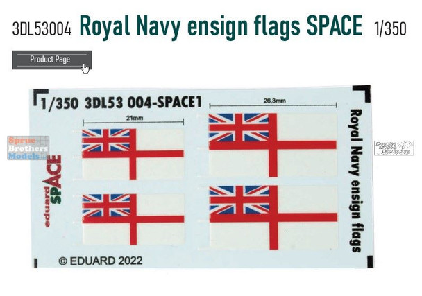 EDU3DL53004 1:350 Eduard SPACE - Royal Navy Ensign Flags